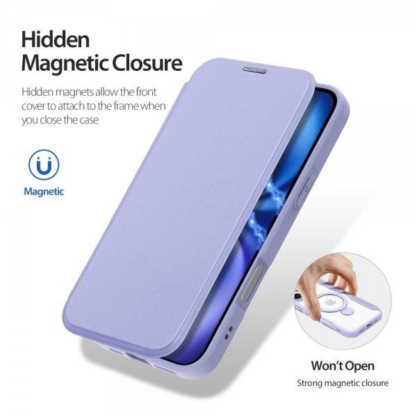Dux Ducis iPhone 16 -suojakotelo Skin X Pro Series Kickstand MagSafe Violetti