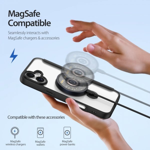 Dux Ducis iPhone 16 -suojakotelo Skin X Pro Series Kickstand MagSafe musta
