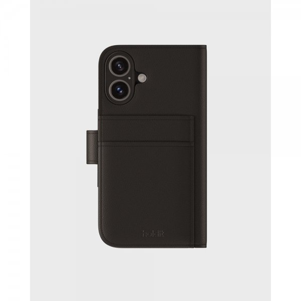 holdit iPhone 16 Fodral Wallet Case Magnet Plus Musta