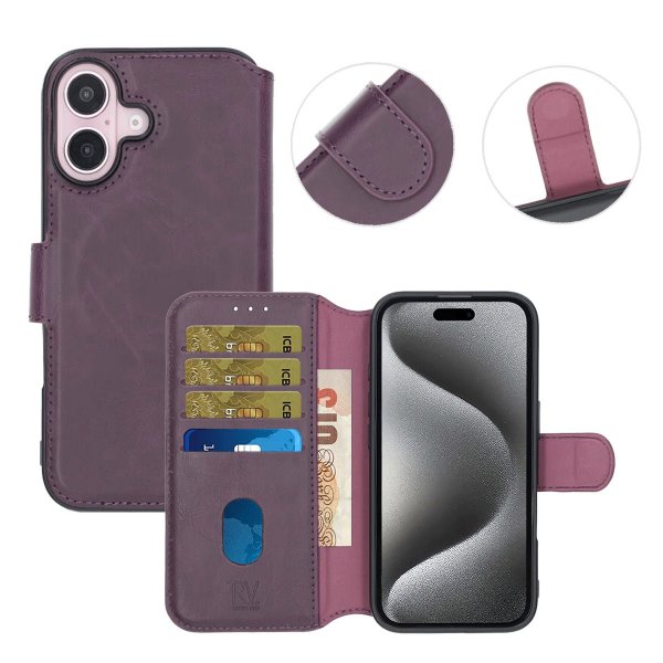 Rvelon iPhone 16 -suojakuori 4 korttipaikalla MagSafe violetti
