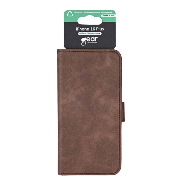 Gear iPhone 16 Plus Kotelo 3 Korttipaikkaa Ruskea