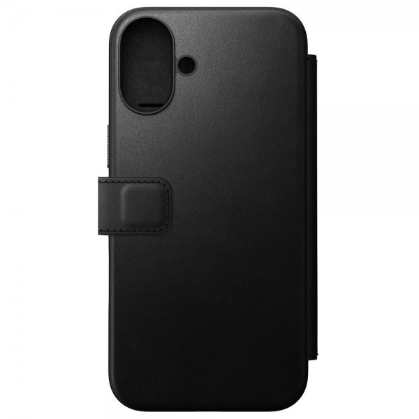 Nomad iPhone 16 Plus -suojakotelo, Modern Leather Folio, musta