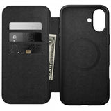 Nomad iPhone 16 Plus -suojakotelo, Modern Leather Folio, musta