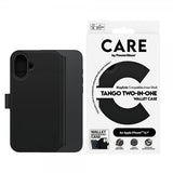 CARE by PanzerGlass iPhone 16 Plus -kotelo Tango Two-in-One Wallet MagSafe Musta