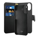 Puro iPhone 16 Plus -kotelo Wallet Detachable 2 in 1 Musta
