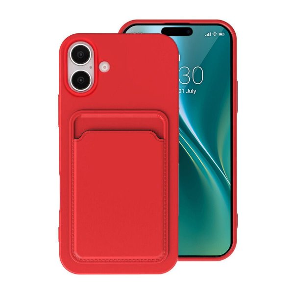 iPhone 16 Plus Kuoret Korttipidike Punainen