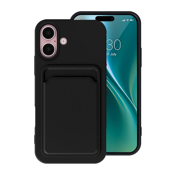 iPhone 16 Plus Kuoret Korttiteline Musta