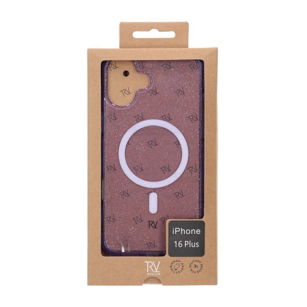 Rvelon iPhone 16 Plus Kuoret Glitter MagSafe Violetti