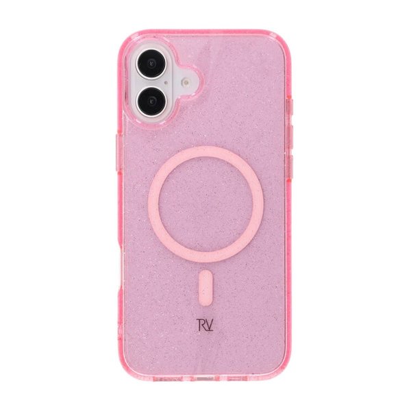 Rvelon iPhone 16 Plus -kuori, glitter, MagSafe, pinkki