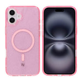 Rvelon iPhone 16 Plus -kuori, glitter, MagSafe, pinkki