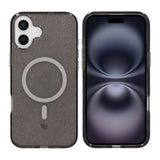 Rvelon iPhone 16 Plus Kuori Glitter MagSafe Musta