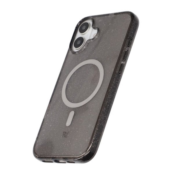 Rvelon iPhone 16 Plus Kuori Glitter MagSafe Musta