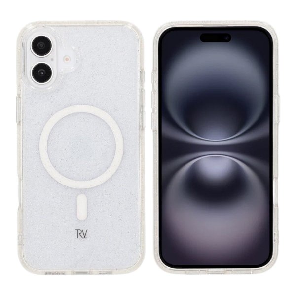Rvelon iPhone 16 Plus Kuoret Glitter MagSafe Valkoinen