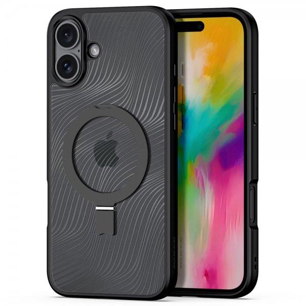 Dux Ducis iPhone 16 Plus -kuori, Aimo Series MagSafe Kickstand, musta