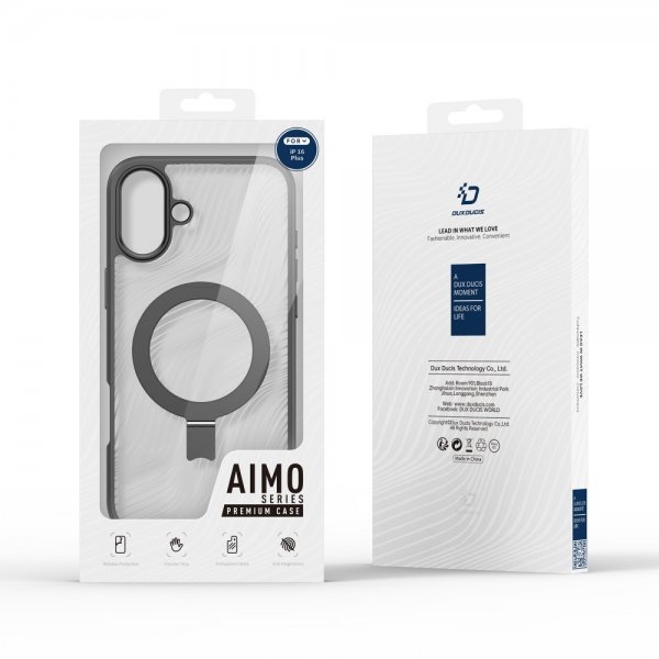 Dux Ducis iPhone 16 Plus -kuori, Aimo Series MagSafe Kickstand, musta