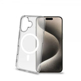 Celly iPhone 16 Plus -suojakuori GELSKINMAG läpinäkyvä valkoinen