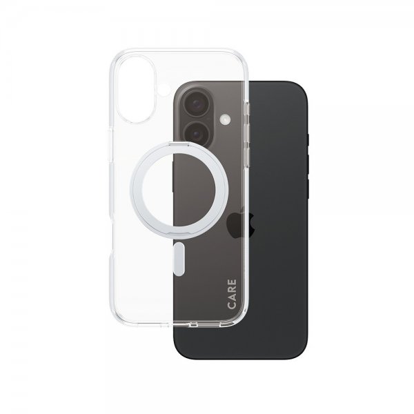CARE by PanzerGlass iPhone 16 Plus -suojakuori Kickstand MagSafe, hopea