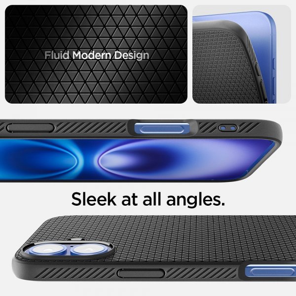Spigen iPhone 16 Plus Kuori Liquid Air Mattamusta