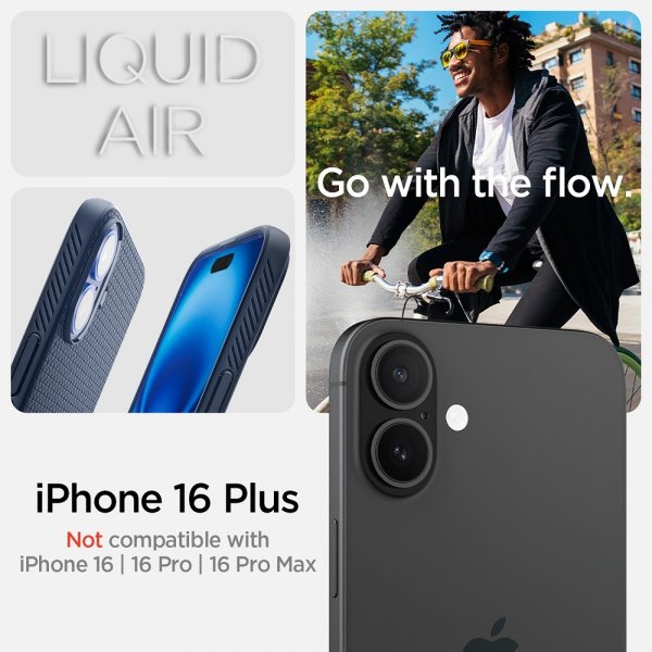 Spigen iPhone 16 Plus Kuori Liquid Air Navy Blue