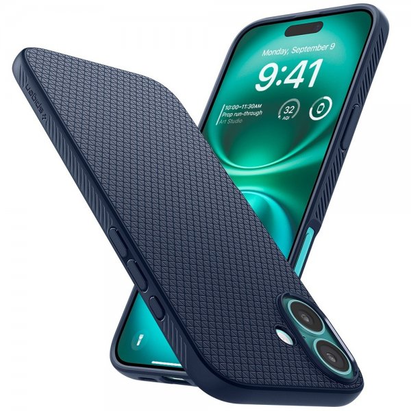 Spigen iPhone 16 Plus Kuori Liquid Air Navy Blue