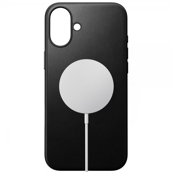 Nomad iPhone 16 Plus -suojakuori Modern Leather Case, musta