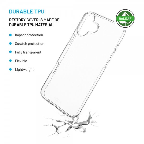 Kiinteä iPhone 16 Plus -kuori ReStore Läpinäkyvä