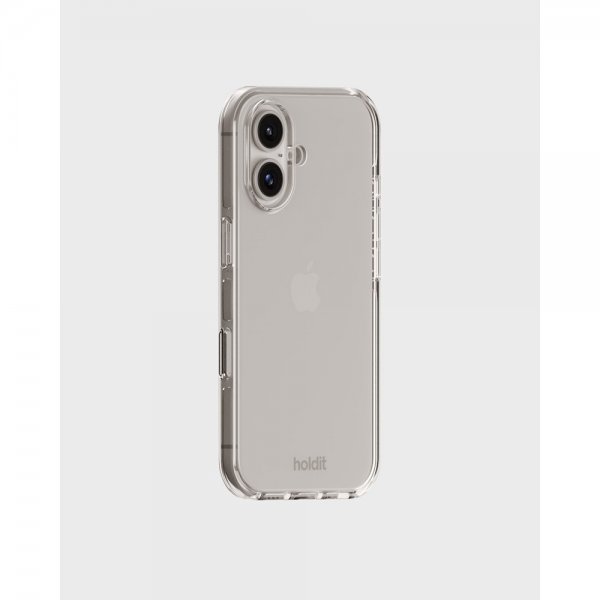 holdit iPhone 16 Plus -suojakuori, läpinäkyvä valkoinen
