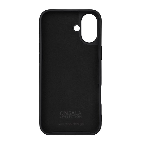 Onsala iPhone 16 Plus Silikonisuojakuori Musta