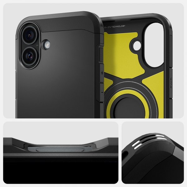 Spigen iPhone 16 Plus -suojakuori Tough Armor MagFit, musta