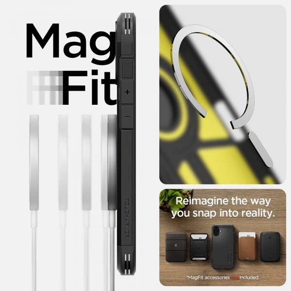 Spigen iPhone 16 Plus -suojakuori Tough Armor MagFit, musta