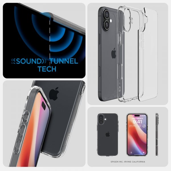 Spigen iPhone 16 Plus -suojakuori, Ultra Hybrid, Crystal Clear