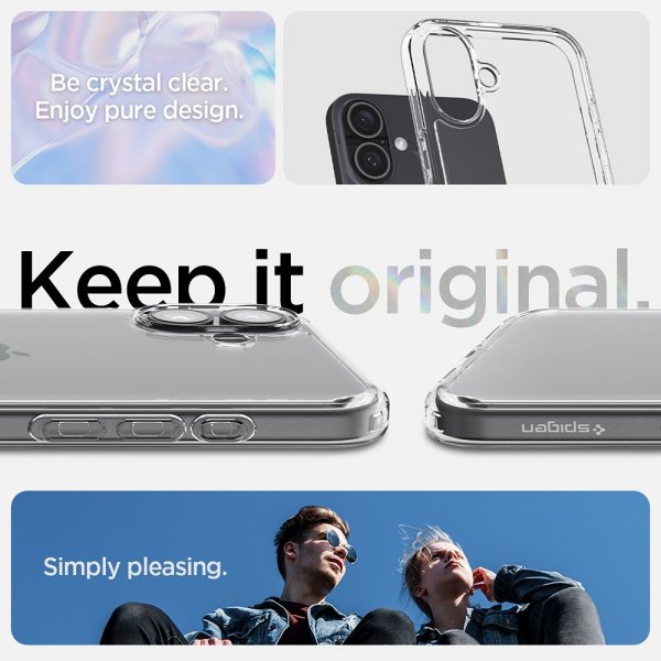 Spigen iPhone 16 Plus -suojakuori, Ultra Hybrid, Crystal Clear