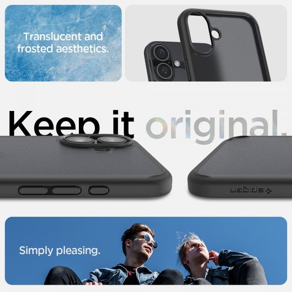 Spigen iPhone 16 Plus -suojakuori Ultra Hybrid Frost Black