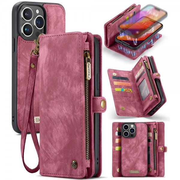 CaseMe iPhone 16 Pro -kotelo, 008-sarja, irrotettava kuori, punainen