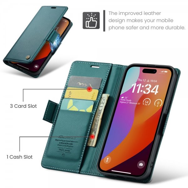 CaseMe iPhone 16 Pro Kotelo 023 Series Vihreä
