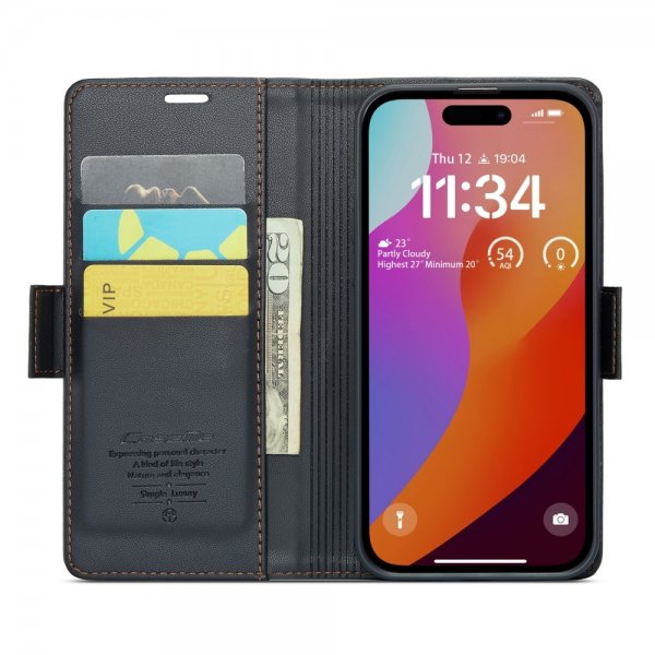 CaseMe iPhone 16 Pro -suojakuori, 023-sarja, musta