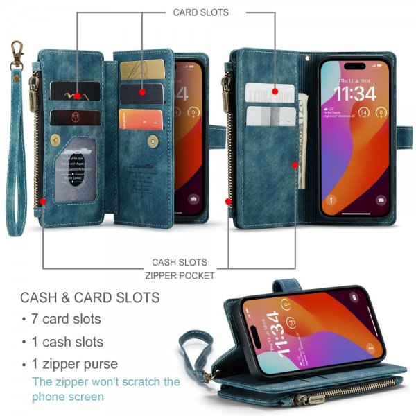CaseMe iPhone 16 Pro Fodral C30 Series Sininen