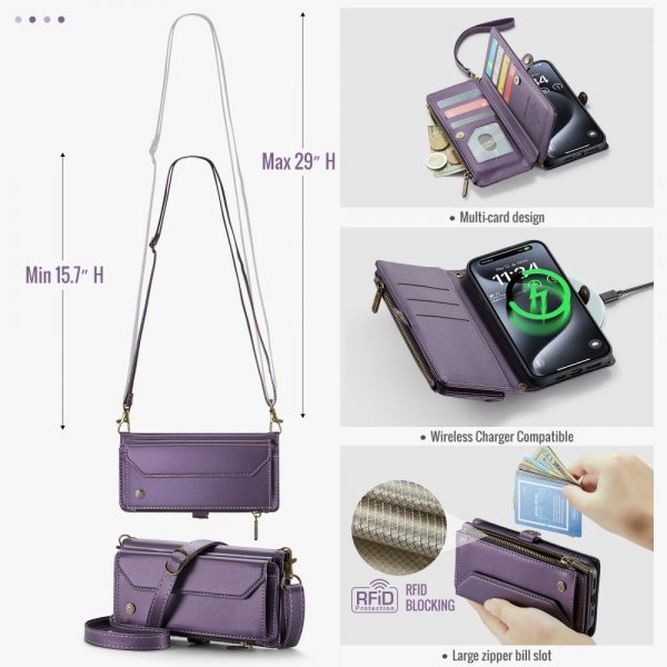 CaseMe iPhone 16 Pro -suojakuori, C36-sarja, violetti