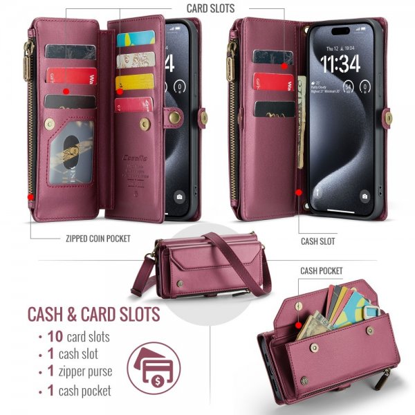 CaseMe iPhone 16 Pro -suojakuori C36 Series Punainen