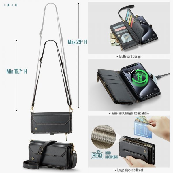 CaseMe iPhone 16 Pro C36 Series -suojakotelo, musta