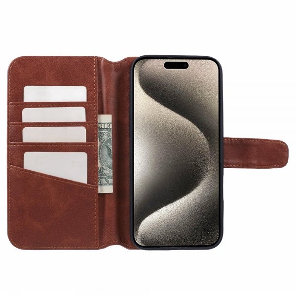 Nordic Covers iPhone 16 Pro Essential Leather Maple Brown -kotelo