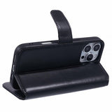 Nordic Covers iPhone 16 Pro Essential Leather -kotelo, Raven Black