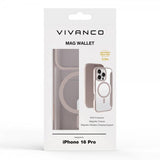 Vivanco iPhone 16 Pro -kotelo Mag Wallet Greige