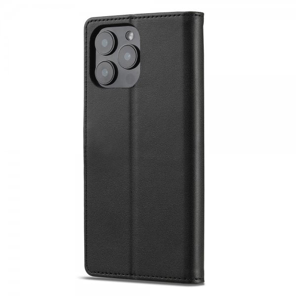 Lc.Imeeke iPhone 16 Pro -kotelo korttipaikalla, jalustatoiminnolla, musta