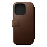 Nomad iPhone 16 Pro -suojakuori Modern Leather Folio, ruskea