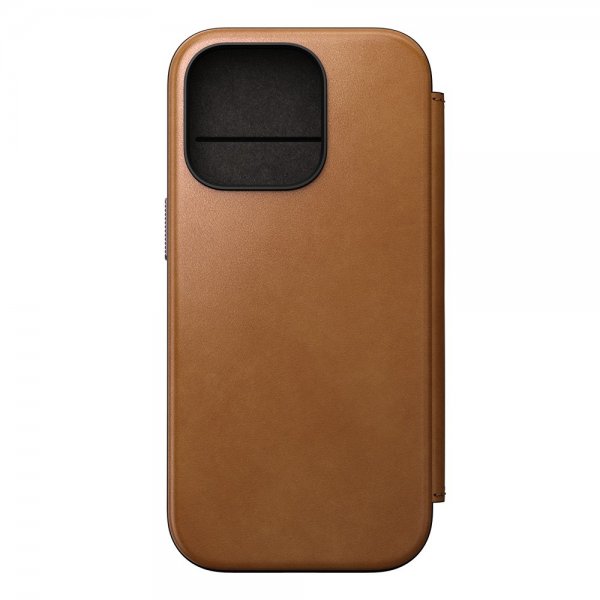 Nomad iPhone 16 Pro -suojakuori Modern Leather Folio, English Tan
