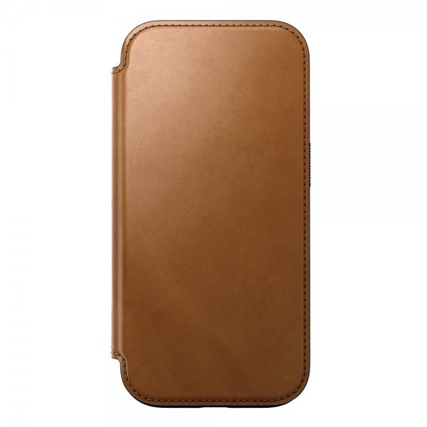 Nomad iPhone 16 Pro -suojakuori Modern Leather Folio, English Tan