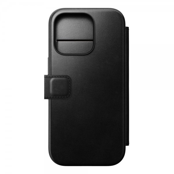 Nomad iPhone 16 Pro Fodral Modern Leather Folio Horween Musta