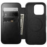 Nomad iPhone 16 Pro Fodral Modern Leather Folio Horween Musta