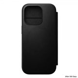 Nomad iPhone 16 Pro -kotelo Modern Leather Folio, musta